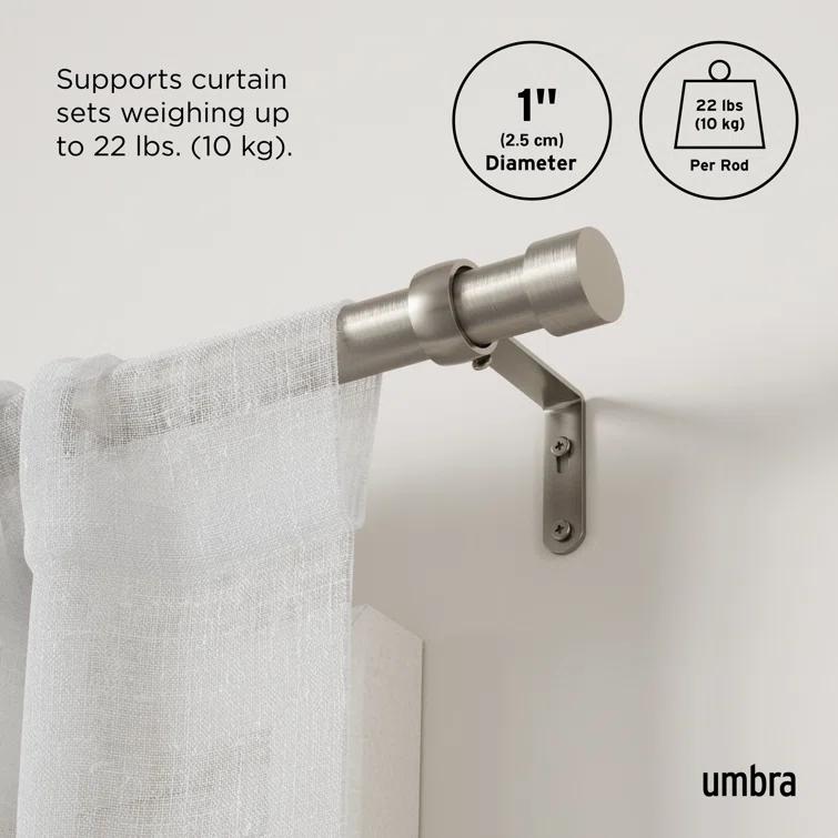 Umbra CAPPA Adjustable Single Steel Curtian Rod