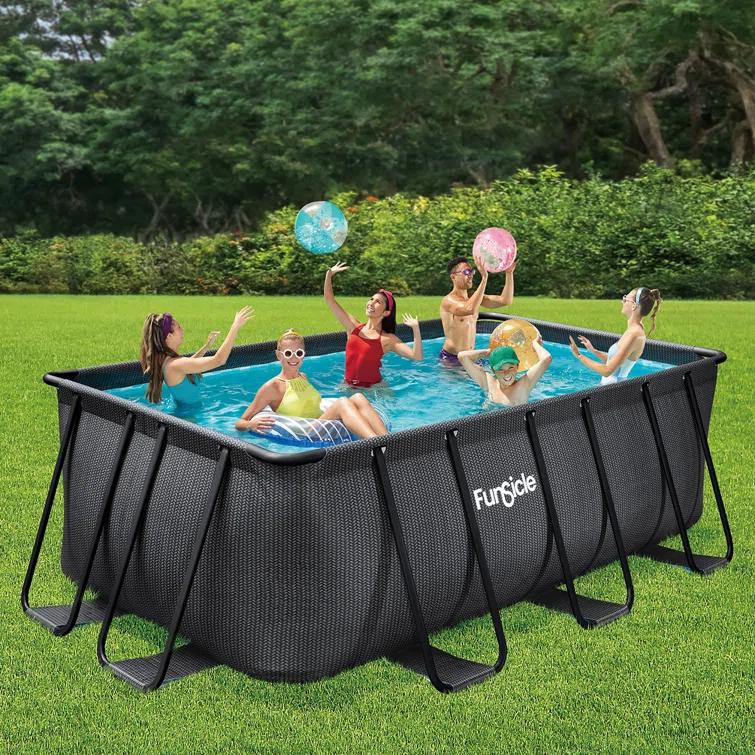 Funsicle Funsicle: Oasis Designer Lap Pool - Above Ground Pool Set, Durable 3-Ply, Powerful Filtration System, SureStep Ladder, For 6-7 People