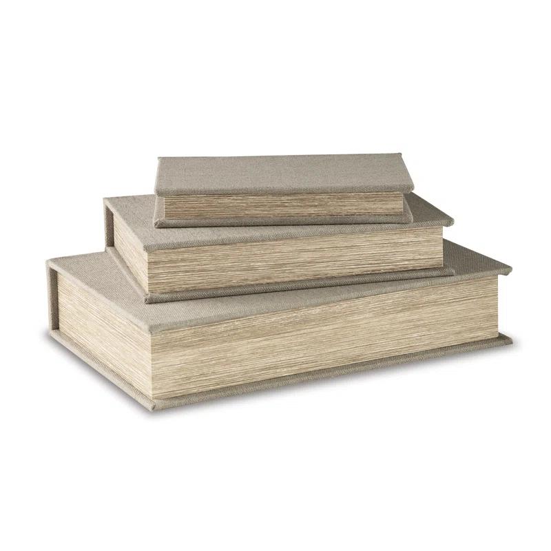 Ebern Designs Kepir 3 Piece Fabric Book Box Set