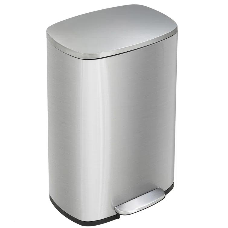 FDW Steel Step On Kitchen Trash Can - 13 Gallons
