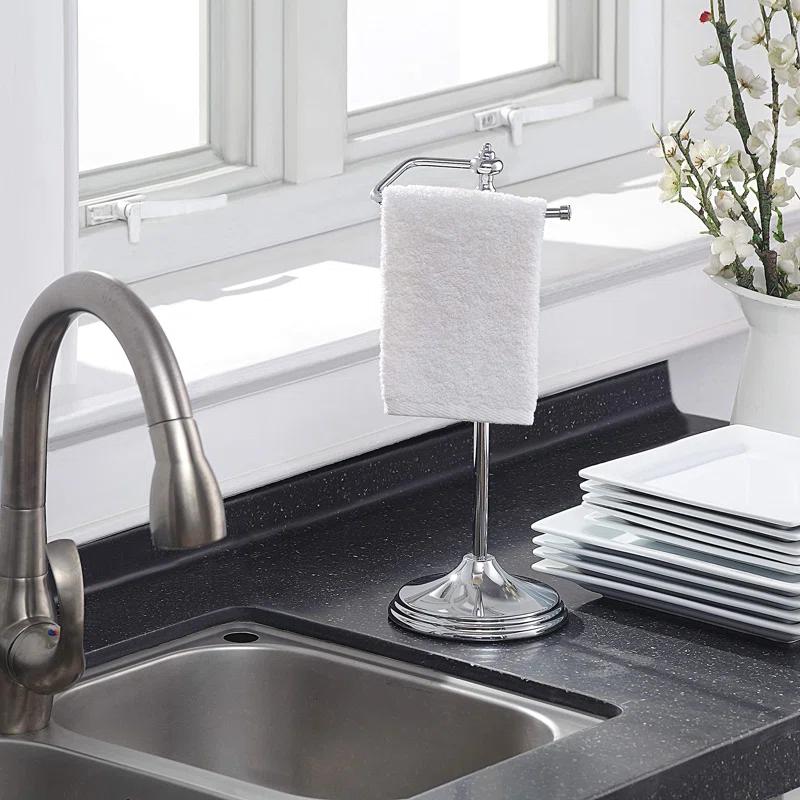 SunnyPoint WF-0K-JOC0-XLSW Heavy Weight Classic Decorative Metal Fingertip Towel Holder Stand