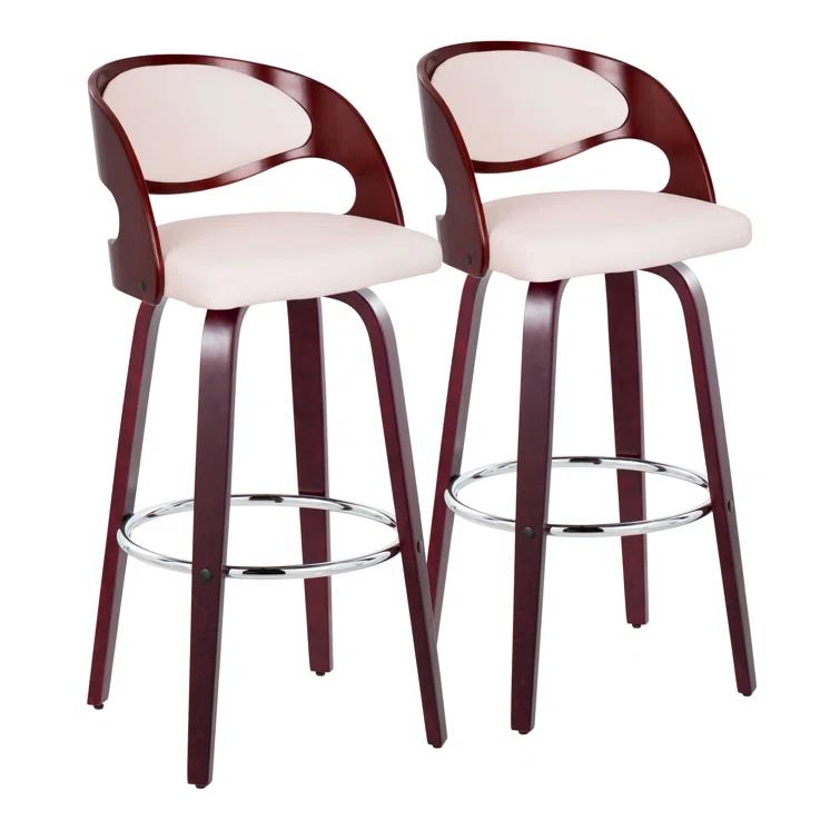 George Oliver Lakyia Swivel Upholstered Counter Stool (Set of 2)