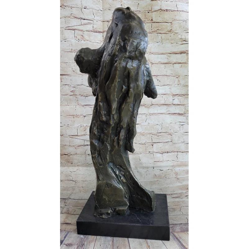 Red Barrel Studio® Tebbo Bronze Statue Figure Abstract Dancer Art Deco Modern Art Bronze Sculpture Deco