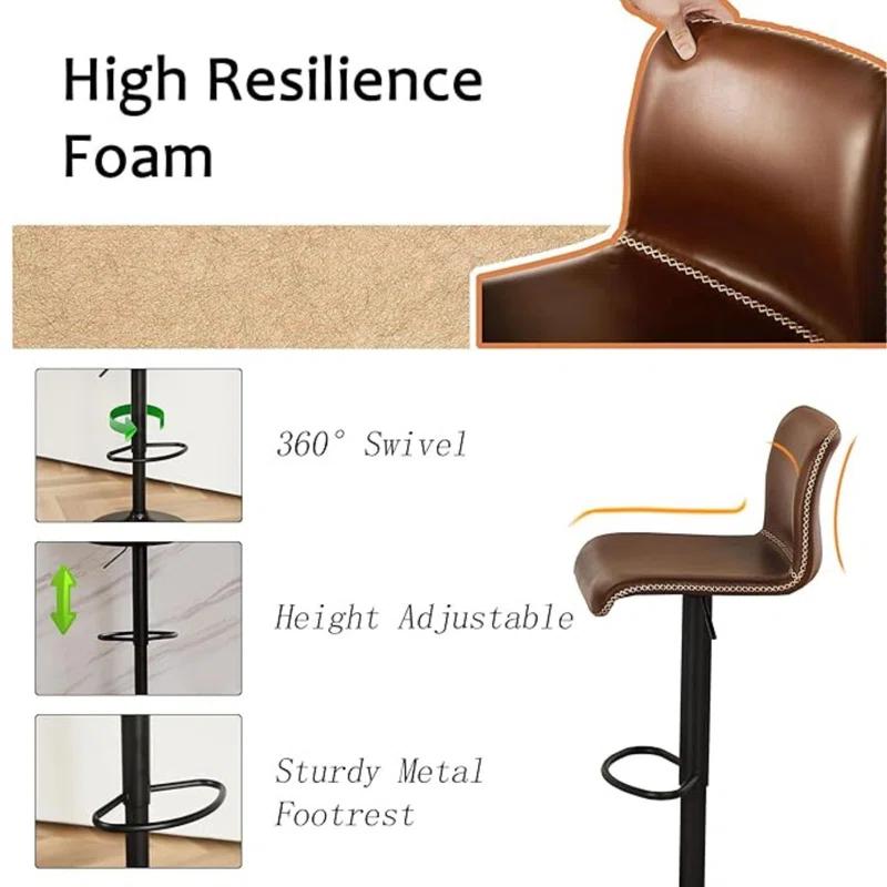 Latitude Run® 2-Piece Set of Swivel Counter Height Bar Stools
