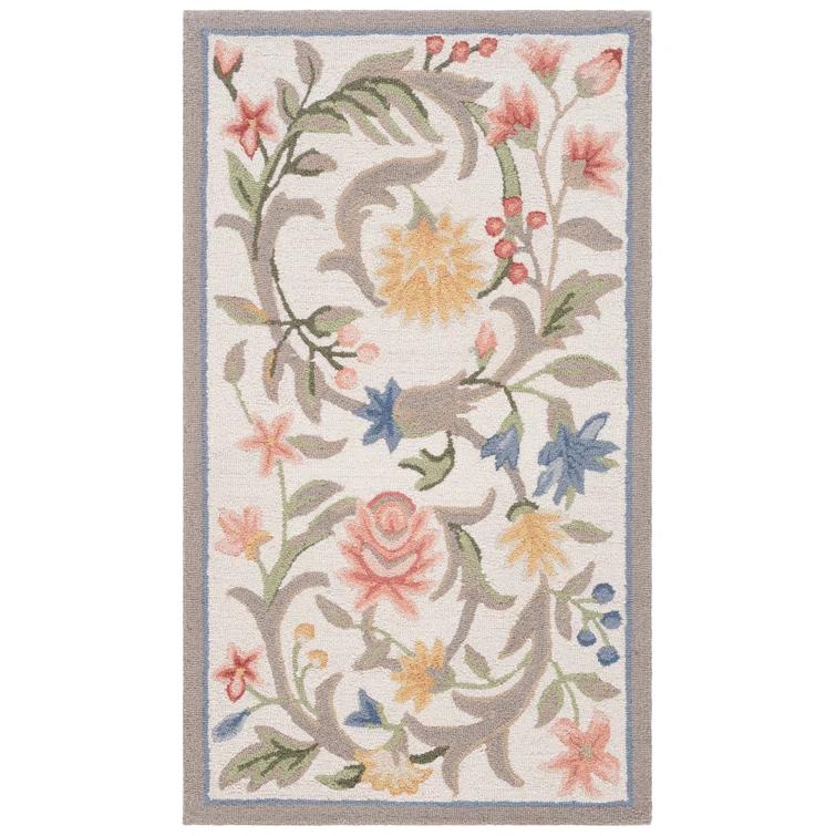 Safavieh Hand Hooked Wool Floral Rug | Wayfair