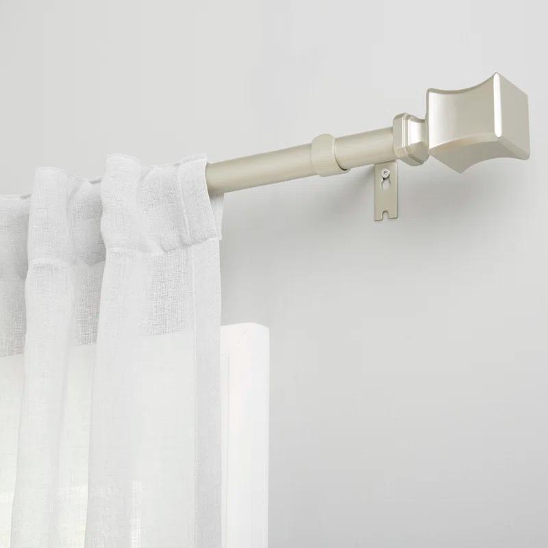 Amalgamated Textiles Exclusive Home Loran 1" Window Curtain Rod and Finial Set, Adjustable