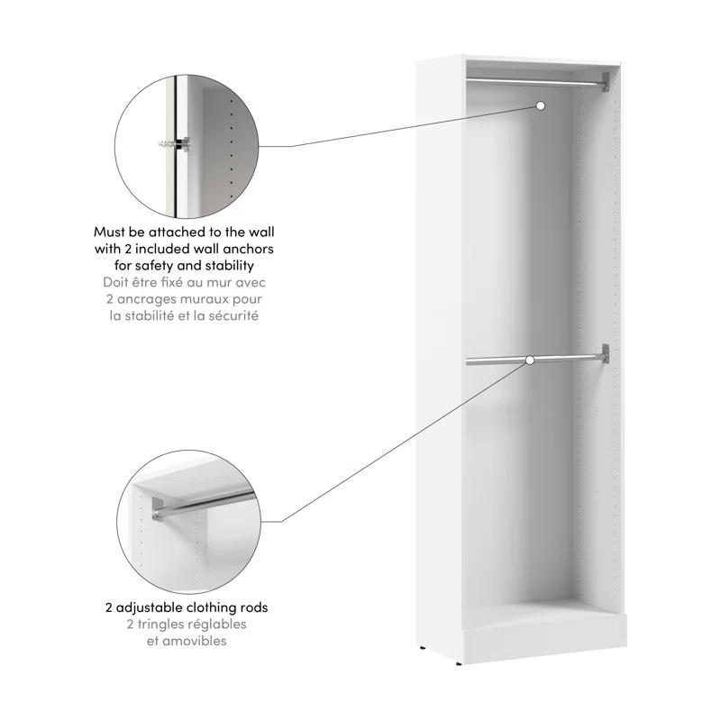 Bestar Florence 25W X 16D Modular Double Hanging Closet System Tower