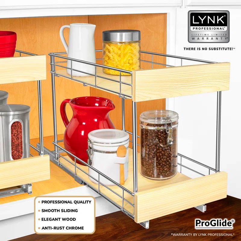 LYNK PROFESSIONAL LYNK PROFESSIONAL® SELECT Pull Out Cabinet Organizer (2 Tier) Slide Out Drawers for Kitchen, Wood
