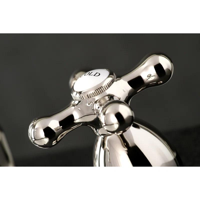 Kingston Brass KS1976AX Kingston Brass Heritage Two-Handle 3-Hole Deck Mount Widespread Bathroom Faucet with Brass Pop-Up Drain