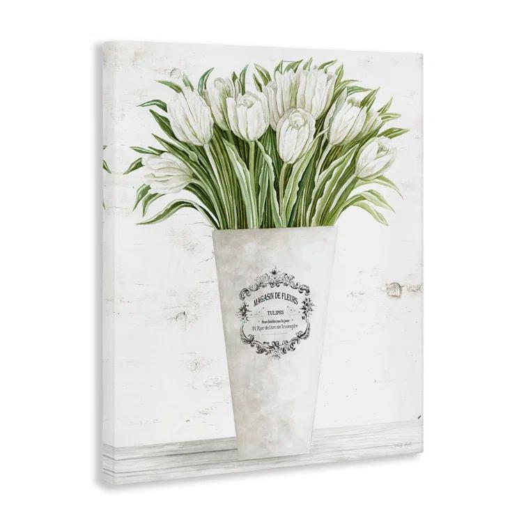 Stupell Industries Tulip Bouquet in Parisian Vase Floral Arrangement by Cindy Jacobs - Graphic Art Print