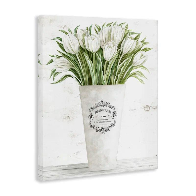 Stupell Industries Tulip Bouquet in Parisian Vase Floral Arrangement by Cindy Jacobs - Graphic Art Print