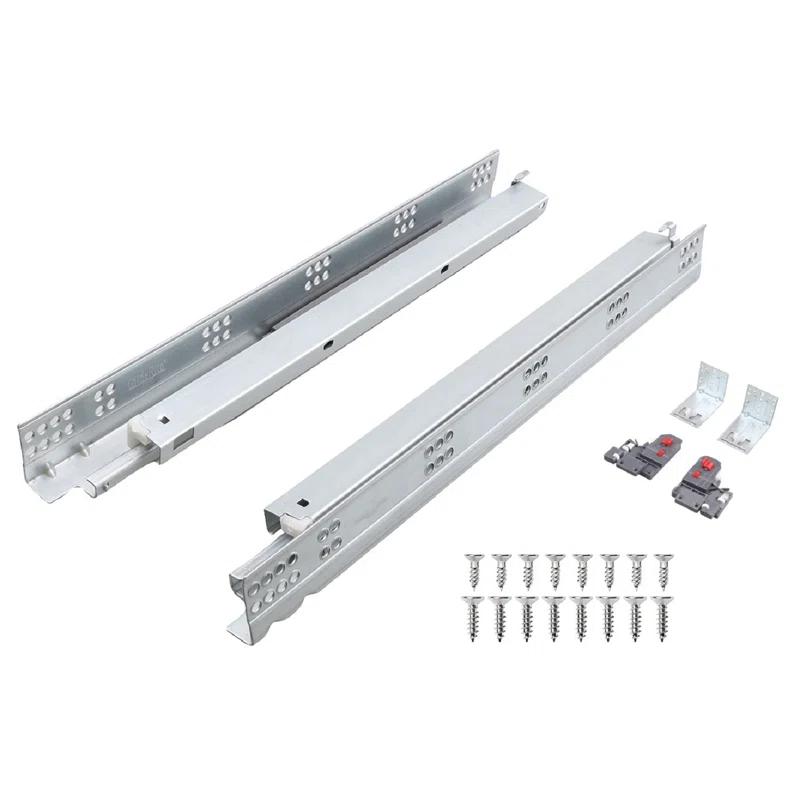 GlideRite Hardware 21" Full Extension Soft Close Undermount Drawer Slide Kit - 3 Pairs (6 Pieces)