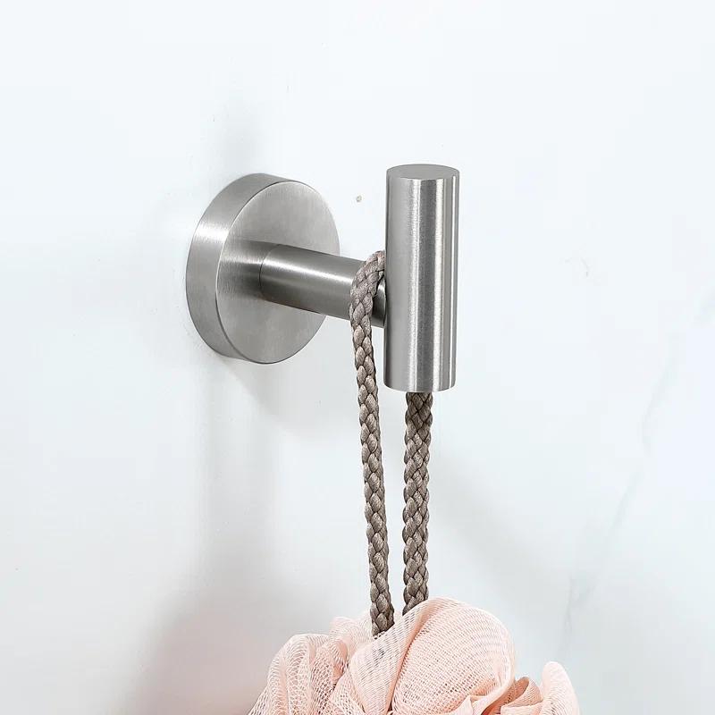 maiguoone A4BK-801 Bathroom Stainless Steel Towel Hooks Wall Mounted 4-Pack