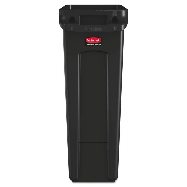Rubbermaid Commercial Products Rubbermaid® Commercial Slim Jim® With Venting Chan Plastic Open Kitchen Trash Can - 23 Gallons