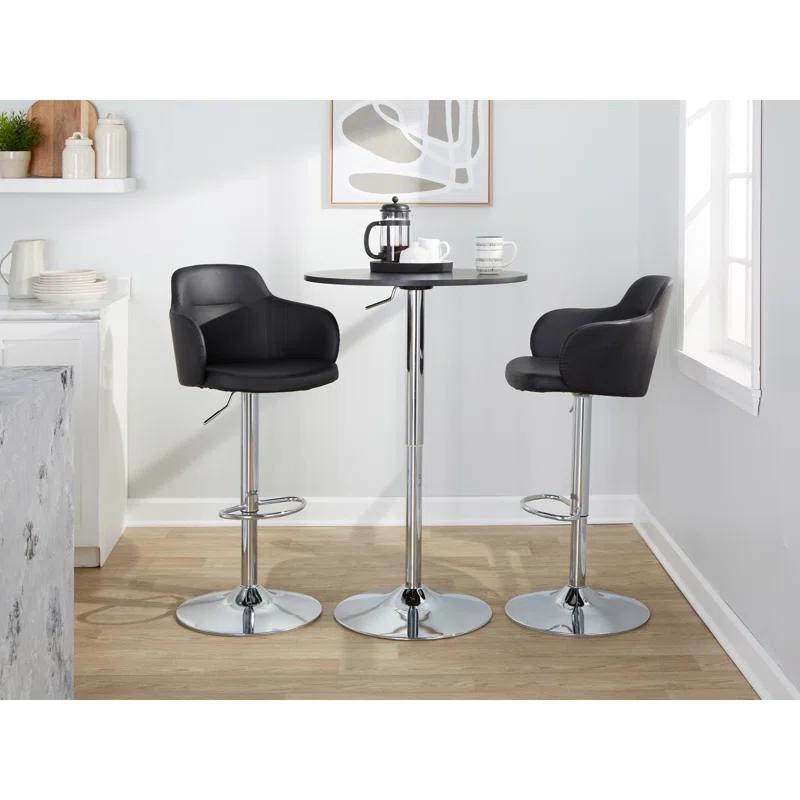 LumiSource Boyne Swivel Upholstered Adjustable Height Counter Stool with Metal Frame (Set of 2)