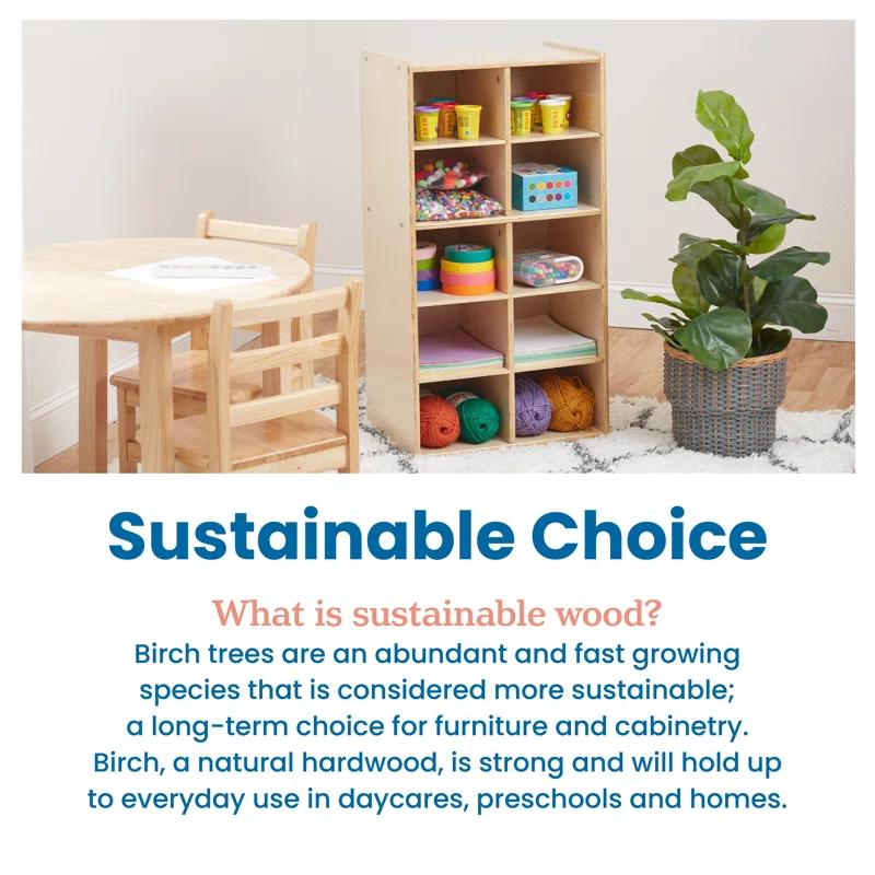ECR4Kids ECR4Kids Streamline 10 Cubby Tray Cabinet 5x2, Classroom Furniture
