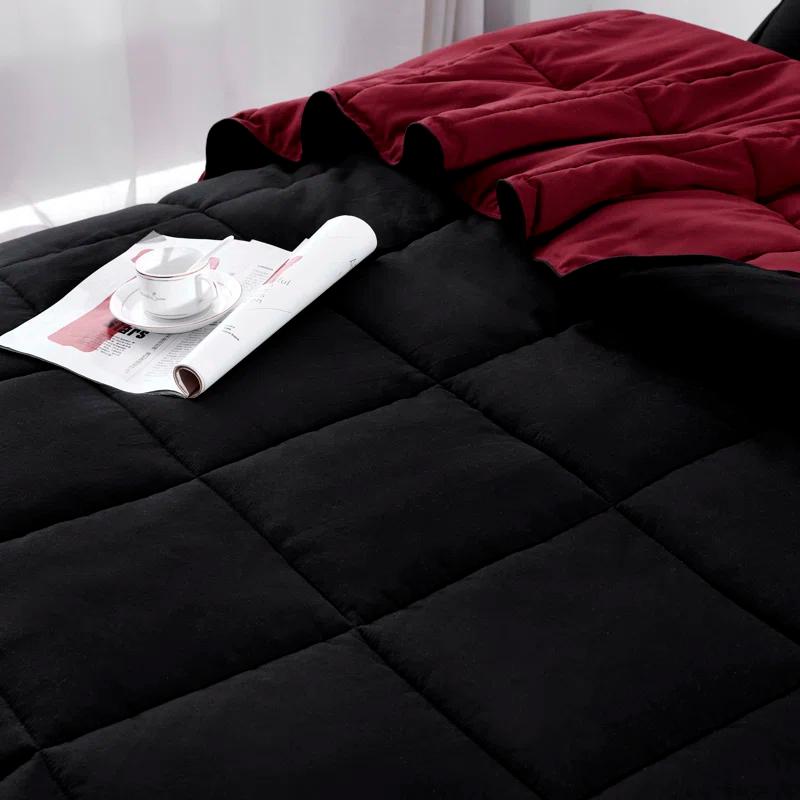 Homechoice International Group 3pc Comforter Set - All Season Reversible Down Alternative Comforter with Two Shams - Breathable, Soft, Fluffy