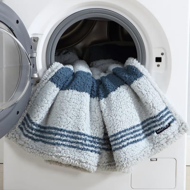 Nautica Tideway Nautica Printed Faux Shearling Throw Blanket