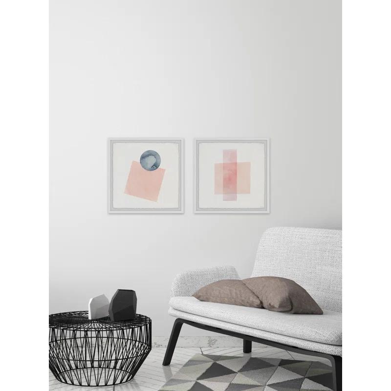 Parvez Taj " Peaches And Shapes " by Parvez Taj 2 - Pieces Painting Print
