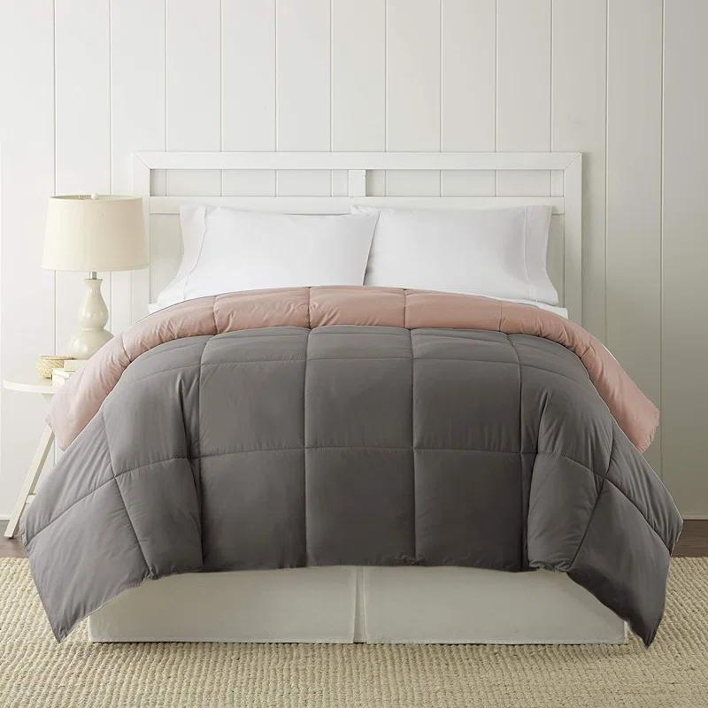 Modern Threads Sanctuary by PCT Down Alternative Microfiber Quilted Reversible Comforter & Duvet Insert - Soft, Comfortable Alternative to Goose Down - Bedding for All Seasons
