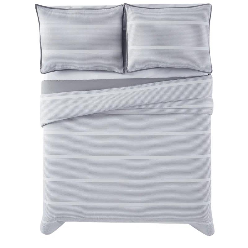 Brooklyn Loom Niari Yarn Dye Stripe Cotton Box Stitch Striped Comforter Set