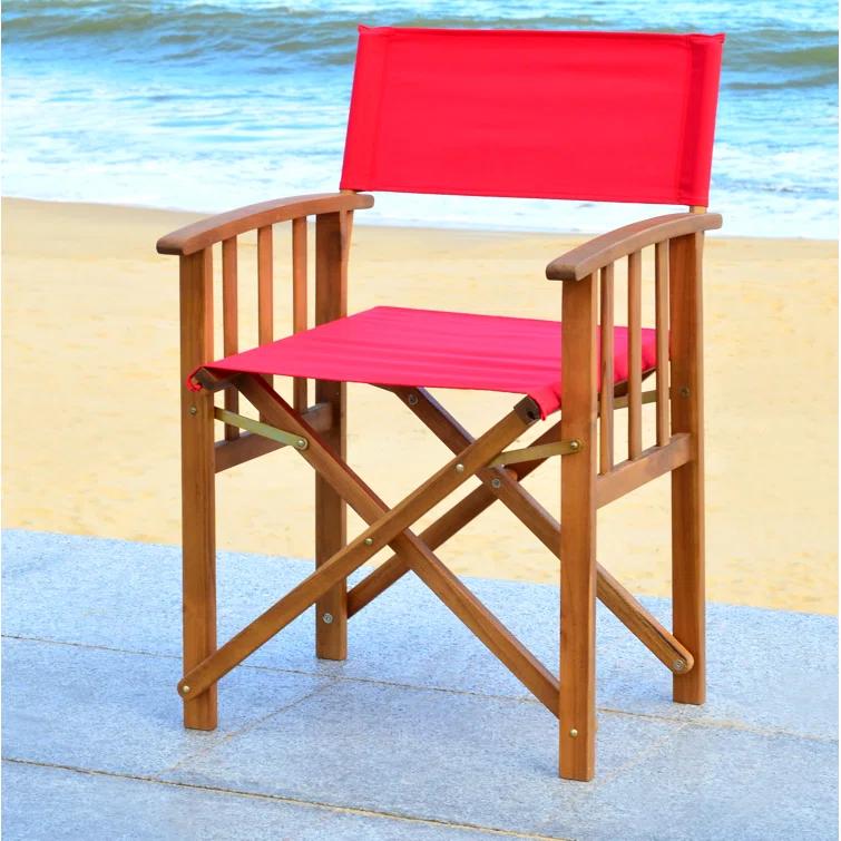 Highland Dunes Woodacre Wood Outdoor Folding Dining Armchair (Set of 2)