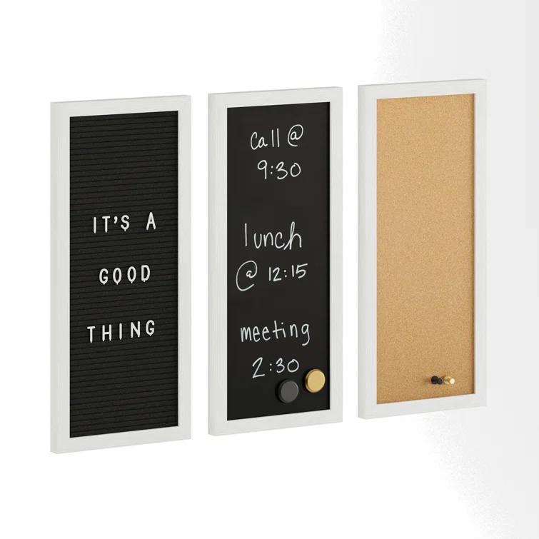 Martha Stewart Thomas Martha Stewart Cork Board, Chalk Board, Letter Board Set with Included Push Pins, Magnets, Liquid Chalk
