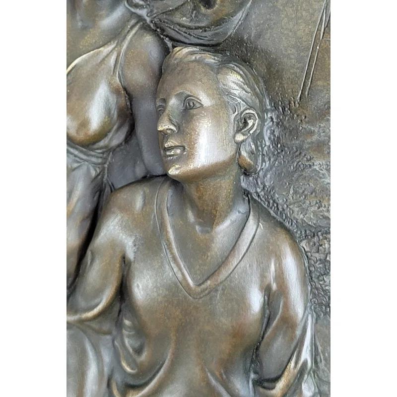 Bloomsbury Market Hanging Wall Relief Bronze Sculpture Art French Italian Antique Vintage Style 17 Inches X 13 Inches
