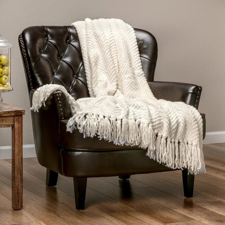 Chanasya Textured Knitted Throw & Reviews | Wayfair