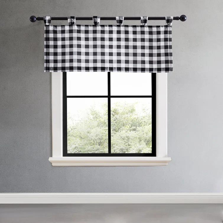 Eddie Bauer Mountain Plaid Black Tab Top Window Valance | Wayfair