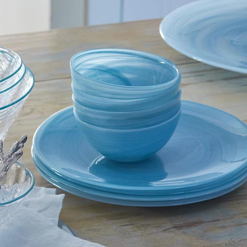 Mariposa Mariposa Alabaster Artisanal Glass Serving Bowl