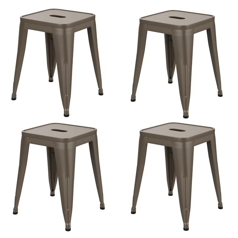 Williston Forge Apolito Counter Stool with Metal Frame (Set of 4)