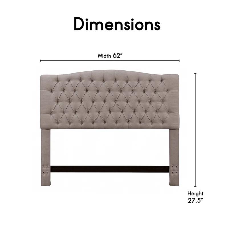 Elle Decor Elle Decor Celeste Tufted Upholstered Padded Headboard with Contemporary Button Tufting