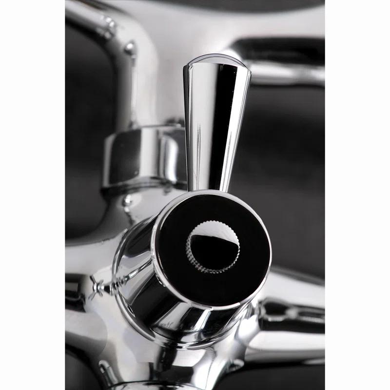 Kingston Brass Kingston Two-Handle 2-Hole Wall Mount Clawfoot Tub Faucet with Hand Shower