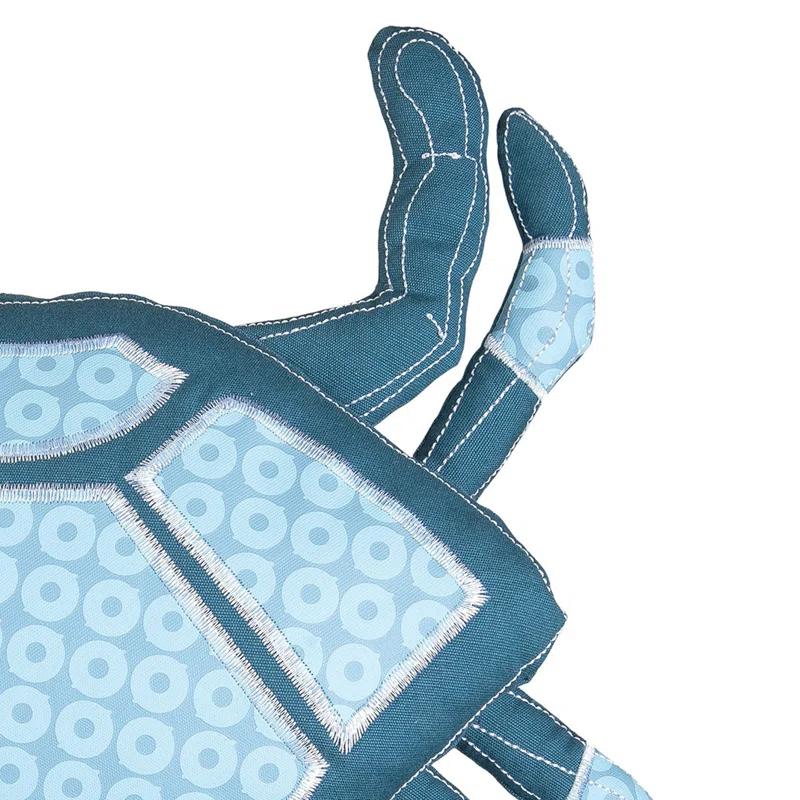 C&F Home 15" X 3.5" Crab Shaped Applique and Embelishe Throw Pillow