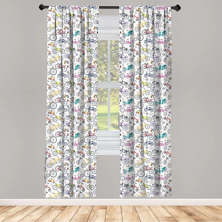 Ambesonne Semi-Sheer Rod Pocket Sliding Panel (Set of 2)
