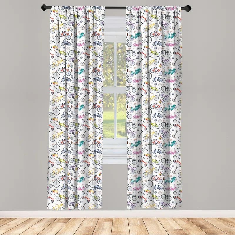 Ambesonne Semi-Sheer Rod Pocket Sliding Panel (Set of 2)