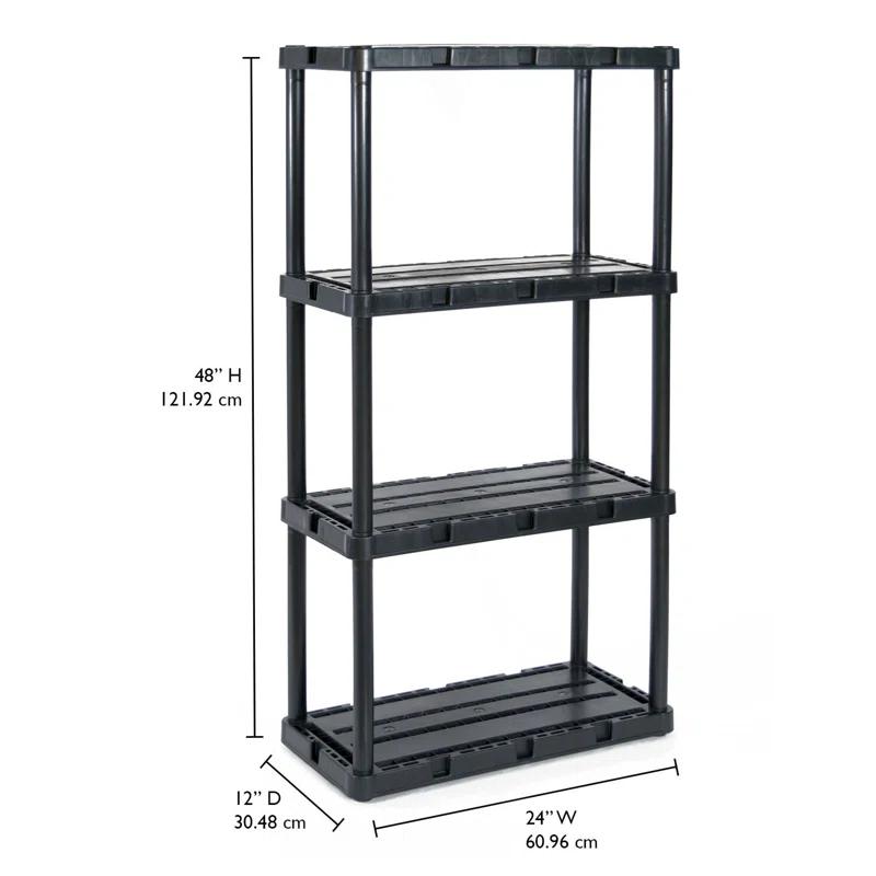 Gracious Living Gracious Living Knect A Shelf Light Fixed Storage 4 Shelf Shelving Unit (4 Pack) (Set of 4)