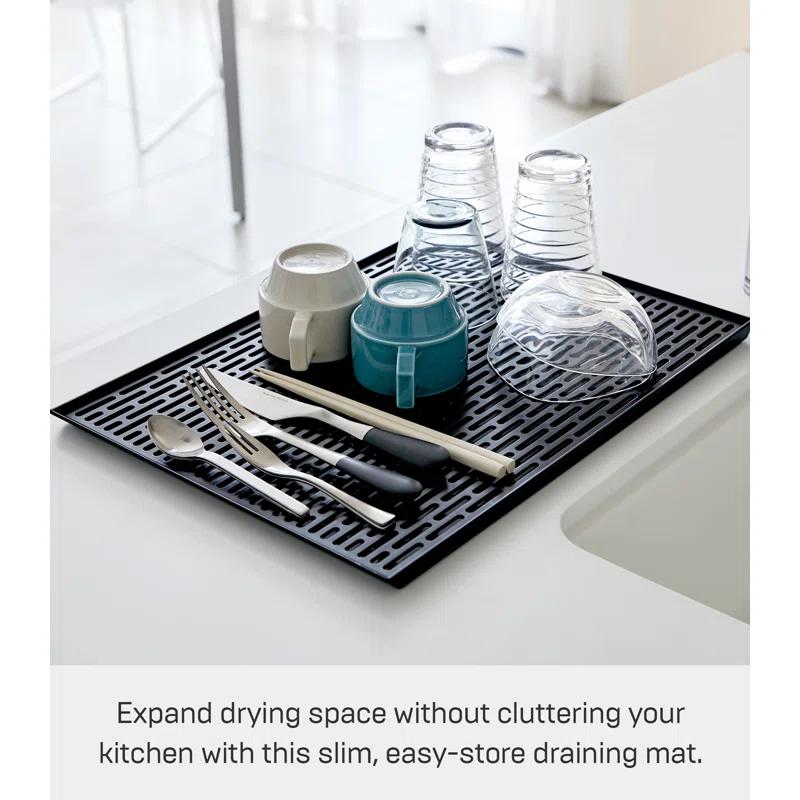 Yamazaki Home Yamazaki Home Sink-Side Draining Mat - Kitchen Dish Rack Tray Drainer, Plastic