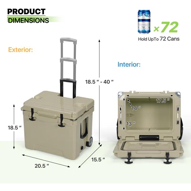 Magshion 40 Portable Refrigerated Box Outdoor With Wheels Retractable Pull Rod