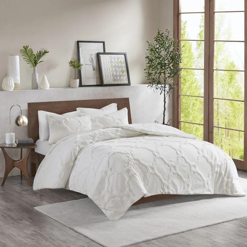 Pacey 3 Piece Tufted Cotton Chenille Comforter Set