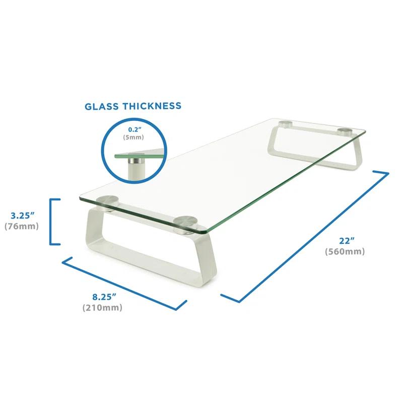 Mount-it Mount-It! Glass Computer Monitor Riser and Laptop Stand, 22 Inches Wide, 44 Lbs. Carrying Capacity