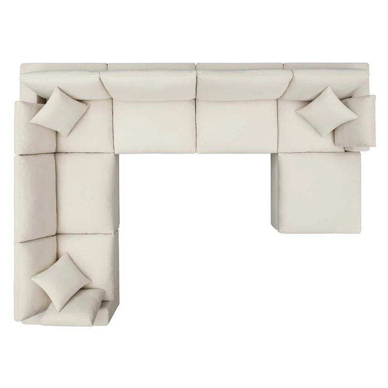 Modway Modway Commix Down-Filled Overstuffed Upholstered Sectional Sofa Set, 7 Piece w/Chase