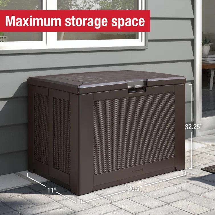Rubbermaid Rubbermaid Deck Box, Medium, 74 Gallon, Brown