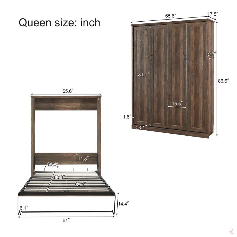 GROUPES Half Self-Close And Open Murphy Bed Cabinet Space-Saving Bed  Perfect For Guest Room, For Bed Room, Guest Room, Home Office