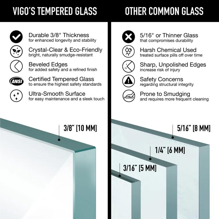 VIGO Monteray 48" W x 32" D x 79" H Hinged Frameless Shower Enclosure with 3/8 Clear Glass & Base VG6011BNCL48WL