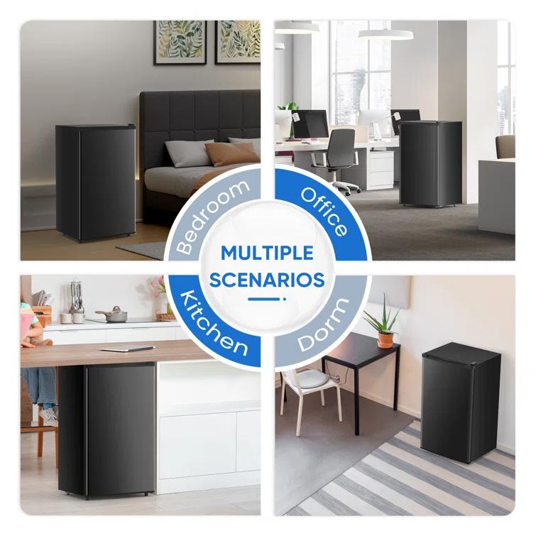 Smugdesk.com 3.2 Cu.Ft Single Door Compac Fridge with Freezer | Wayfair