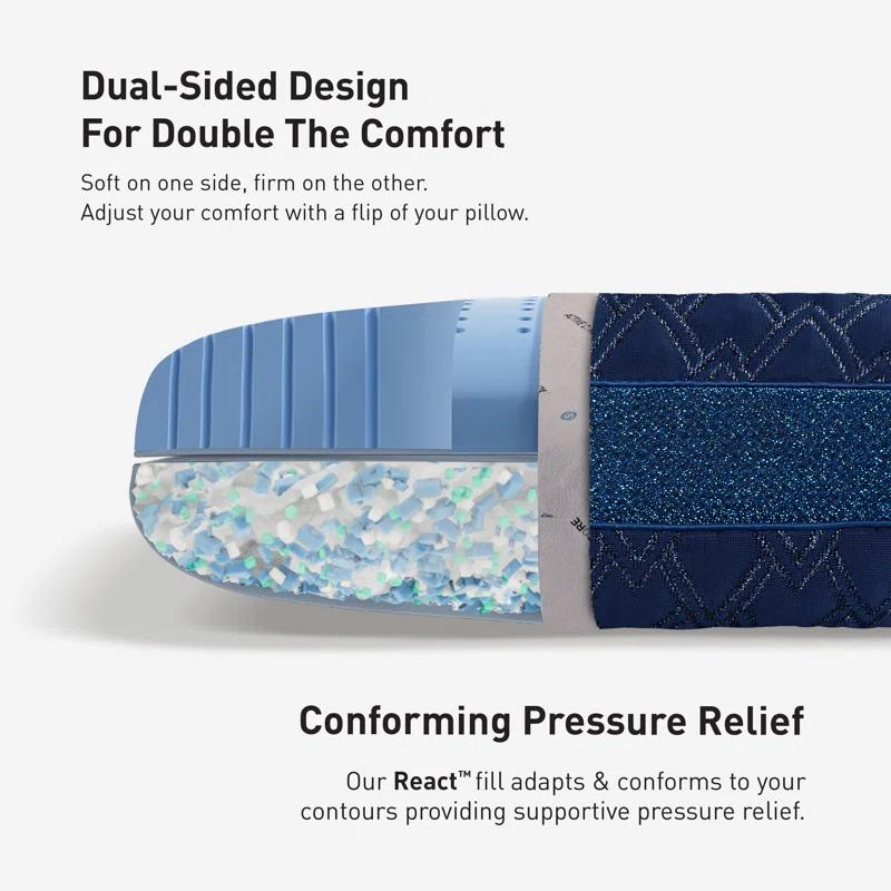 Bedgear Bedgear Night Ice Performance Pillow - Triple Cooling - Medium Soft for All Sleep Positions