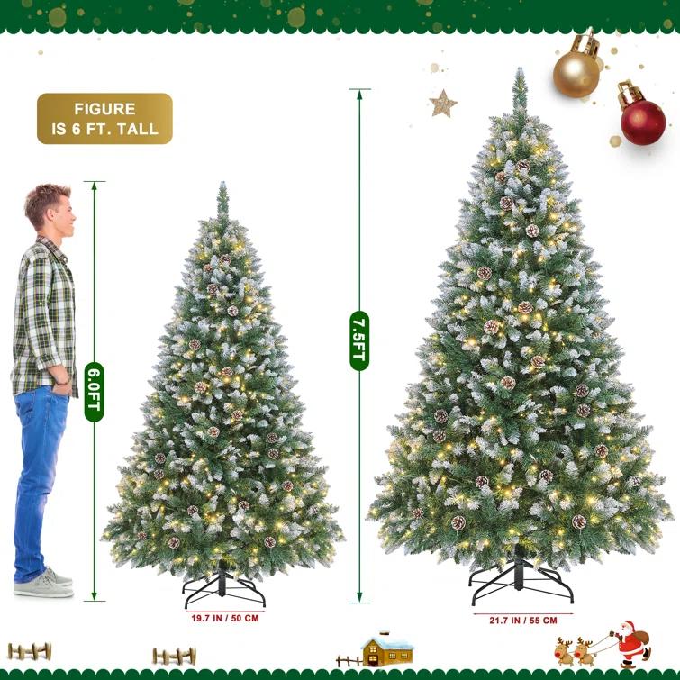 The Holiday Aisle® 6/7.5 FT Pre-Lit Artificial Christmas Tree with Warm White Lights