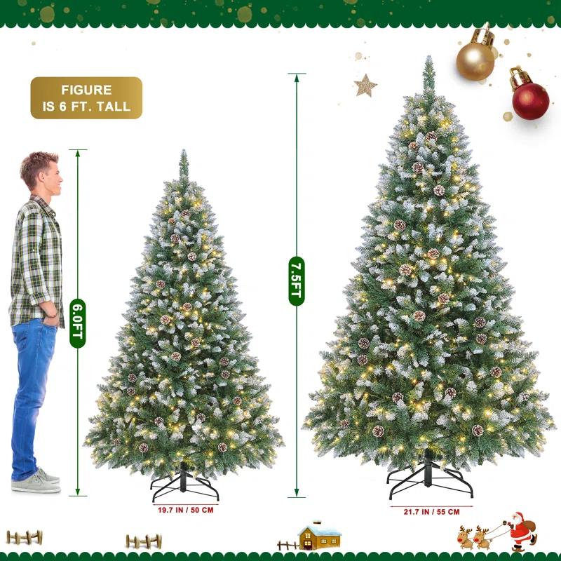 The Holiday Aisle® 6/7.5 FT Pre-Lit Artificial Christmas Tree with Warm White Lights